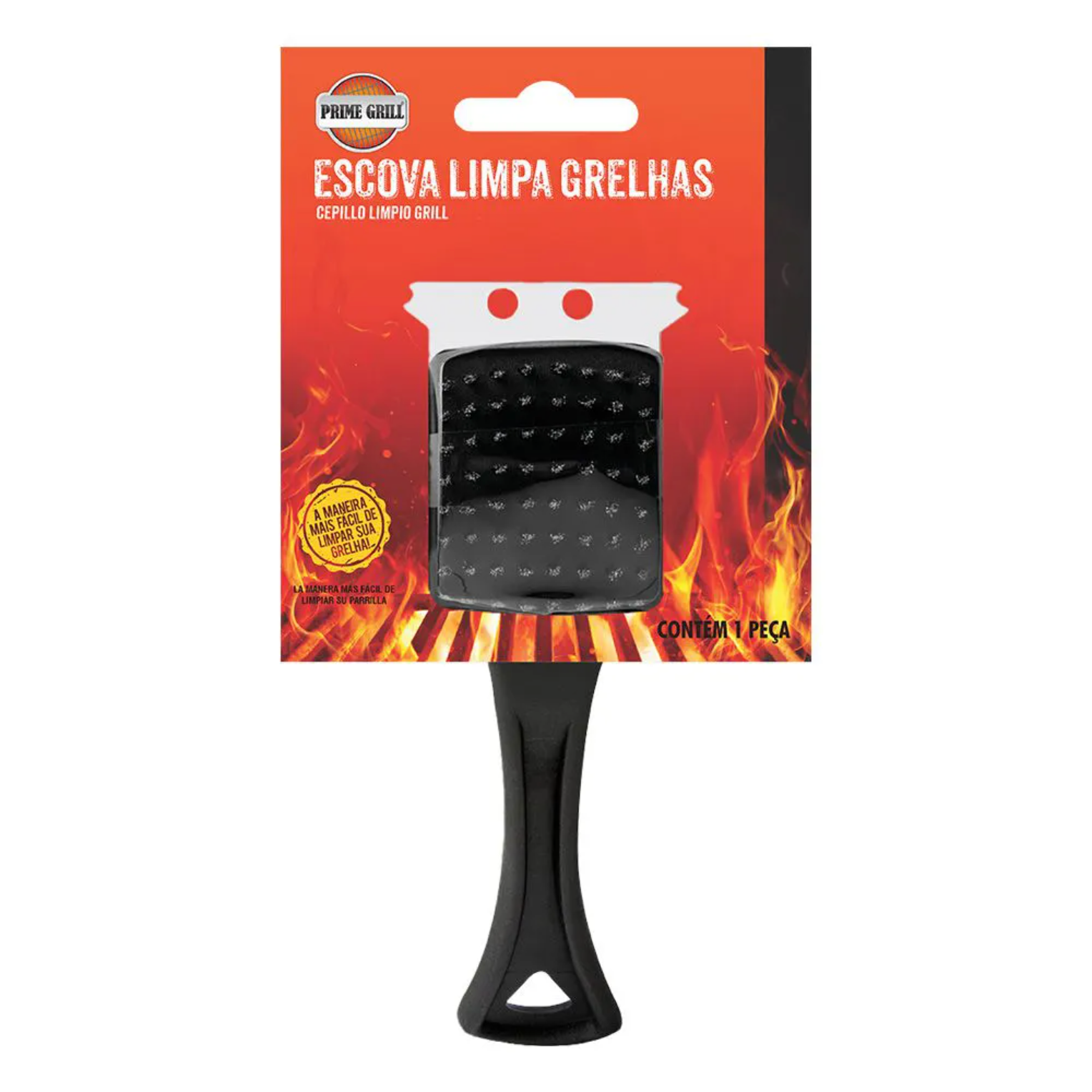 Escova com cerdas de aço para grelha